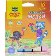 Multi-Pulti Colored Chalk for Asphalt "Raccoon in Australia", 5 Colors, Cardboard Box, Euro Hanger