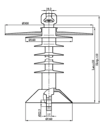 Ribbed Shell Insulator for Suspension - PSPKr 100-25/0.95-EZE-GU-1