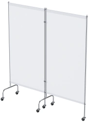 Medical Divider Screen on Wheels, Stainless Steel, Two-Section (MSK-25302M)