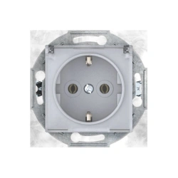 Caduceus Aling Prestige 16A Hidden Socket with Grounding, Silver, Art. 6003.S