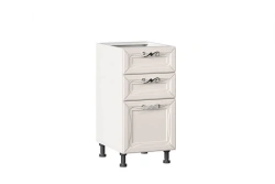 Bianca LD.271110.000 Kitchen Base Cabinet Facade Set with 3 Drawers (White Textured Oak)