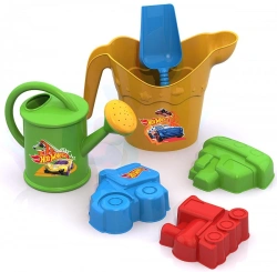 Hot Wheels Sand Play Set #4 (Watering Can, Shovel, 3 Transport Molds)