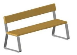 Wooden Bench for Offices and Public Spaces, Model 10010/1