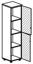 Narrow Document Cabinet with Glass Doors, Model 4215 "Rhythm
