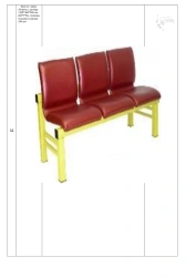 Public Seating Armchair "Cortes" 1560*460*860 mm, 100 mm Cushion Thickness