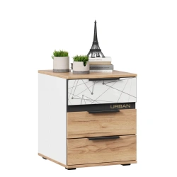 Urban Nightstand LD.528120.000 (White/Black/Golden Oak)
