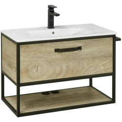 Loft Fabric 80 Sink Cabinet in Endgrain Oak - Model 1A242401LTDU01