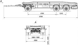 Three-Axle Container Carrier AM8454-11 with L1F1KrN11.1950 Axles, 11 Ton Capacity