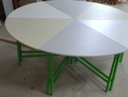 Sectoral Metal Frame Table for Preschool Furniture