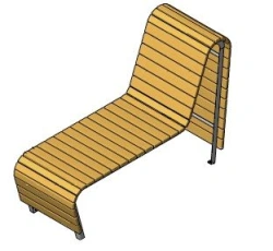 Wooden Lounge Chair for Public Spaces, Model 2008