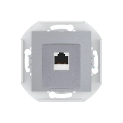 CADUCEUS ALING PRESTIGE Hidden Installation RJ45 Keystone Socket Cat.6A UTP, Silver, Art. 6016.S