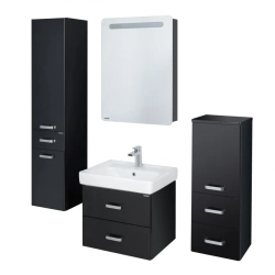 Modern Wall-Mounted Bathroom Vanity Aquaton Amerina 60 Black 1A135401AM9501.A135.4.01A.M95.0