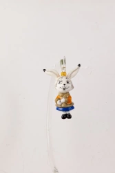 Handcrafted Glass Christmas Ornament "Mama Bunny