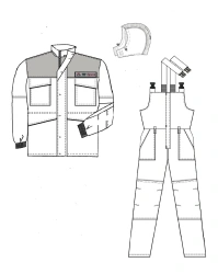 Men's Protective Suit (Jacket, Overalls) for Low Temperature and Industrial Contaminants