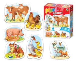Maxi Puzzle "Domestic Animals: Mom and Baby" in Box
