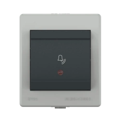 Caduceus Aling Power Single-Button Bell Switch with Indicator 10A, 250V, Gray Anthracite, Model 256I.1A
