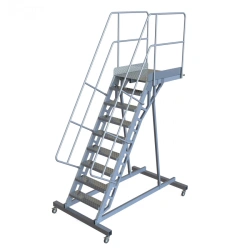 Mobile Aluminum Ladder with Console Platform LSA-2400-300