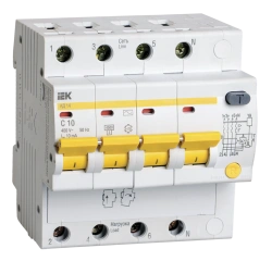 Differential Automatic Circuit Breaker AD14 4P 10A 10mA IEK