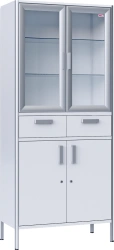 Medical Storage Cabinet with Glass Shelves for Pharmaceuticals and Supplies