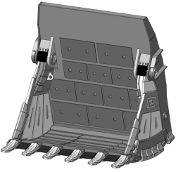 Excavator Bucket with Bottom Discharge 2.6m³, EK-450.FS-26-T2-J55-G1