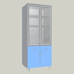 General Purpose Cabinet with Two Glass Doors Model MSHGR-8