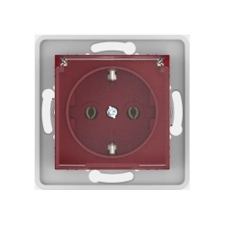 Caduceus Aling Prestige Hidden Socket with Grounding, Burgundy, 16A, 250V~