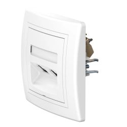 CADUCEUS ALING PRESTIGE Double Computer Socket with Keystone RJ45 Modules Cat.5e FTP, White, Art. 614