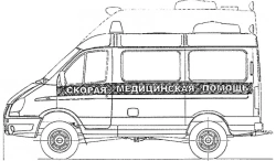 All-Wheel Drive Medical Ambulance Chassis, Modification 221772, Euro-5 Gas Engine, M2G
