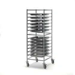 Stainless Steel Gastro Container and Tray Trolley NSH