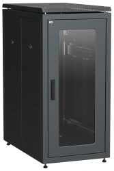 19" Network Cabinet LINEA N 24U 600x1000 mm with Glass Front Door, Perforated Back