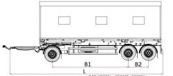 Wagon-house trailer type MDO431, modification 878536 on axle MD.?2?1850?9??120?13 (double axle) or on axle MD.?1?2050?9??120?13 