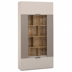 SOHO Modular Section HB7-02.DS/DV, 2-Door Glass (Mokko)