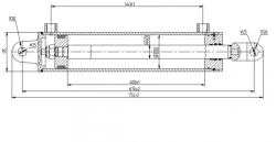 Hydraulic Cylinder 1165.00.00.00 (100x40-400 mm), 16 MPa