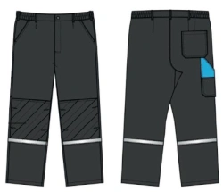 Women's Mechanical Impact Protection Pants - Model TMXER012 in Iron Gate with Blue Grotto