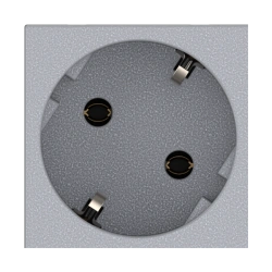 CADUCEUS ALING HIDE Modular Socket with Grounding 16A 250V, 45° Angle, Silver, Art. 2331.S