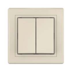 Caduceus Aling Prestige Double Push Switch 10A, 250V - Beige, Model 6072.999