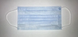 Disposable Medical Mask, Three-Layer Non-Sterile, White/Blue