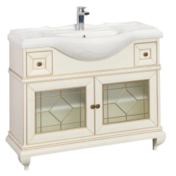 Beatrice 105 Vanity Unit by Aquaton, Ivory with Patina, 1A187201BEM601.A187.2.01B.EM6.0