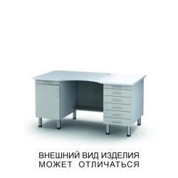 Double Cabinet Microscope Table with Swing Door and Drawers