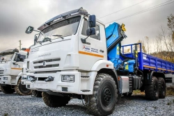 Self-Propelled Service Platform with Crane on KAMAZ 4308-G5 Chassis - GIRD Model 5849BF Modification 5849BF-0000100
