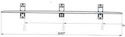 Cross Joint Support Rail with Pads for Structural Stability 2769.02.000/-01