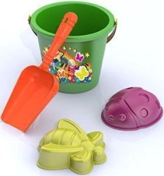 Sand Play Set #80 (Butterfly & Ladybug Molds, Bucket with Stamp, Shovel)