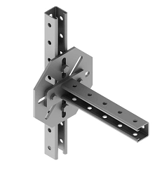 Swivelling plate SM-P, with overall dimensions 200x200 mm, with metal thickness 6,0 mm, hot-dip galvanised steel