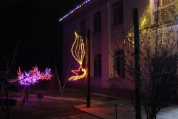 Decorative LED Panel "Flame" Outdoor Light Fixture with Brackets (220V, 24V, 12V)