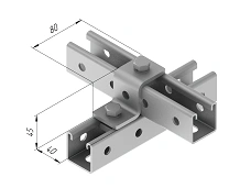 Z-Shaped Plate with 3 Holes SMA 634, Stainless Steel