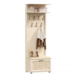 Alexandria LD 125.090.000 Coat Rack with Bench (Leather Lento/Rustica)