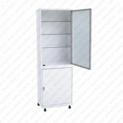 Metal Cabinet with Glass Shelves, Model SHMS.01.01