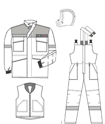 Men's Protective Suit (Jacket, Overalls) for Low Temperatures and Industrial Contaminants
