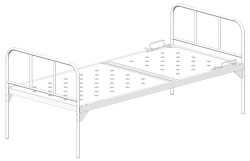 Hospital Bed with Headboard for Patient Care - Metal Frame, No Wheels KF0-01-MSK