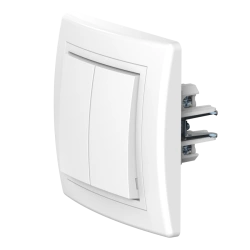 Caduceus Aling Prestige Double Switch 10AX 250V, White, 6072.000